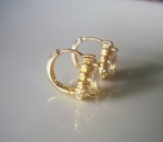 ต่างหูทอง 18k gold filled ประดับเพชร CZ ดีไซน์หยดน้ำ สวยหรู