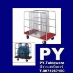 รถเข็นกระจก,รถเข็นเก็บกระจก Lazy susan trolley,Made In Thailand,Stainless ขนาด L125xW64xH118 cm. ราย