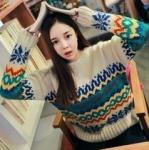 QW5711003 เสื้อคลุมกันหนาวเกาหลี ไหมถัก วินเทจ (พรีออเดอร์) รอ 3 อาทิตย์หลังโอนเงิน