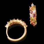 ต่างหูทอง 18k gold filled ประดับเพชร CZ สีหายากหลากสี ของจริงสวยมากค่ะ