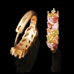 ต่างหูทอง 18k gold filled ประดับเพชร CZ สีหายากหลากสี ของจริงสวยมากค่ะ