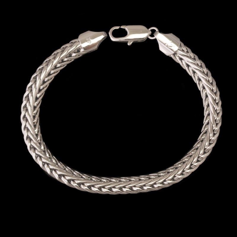 สร้อยข้อมือทองคำขาว 18k gold filled สุดหรู ขนาด 200x8 มิลลิเมตร