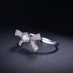 แหวนทองคำขาว 18k gold filled ดีไซน์โบว์ประดับด้วยเพชร CZ เกรดดีเยี่ยม สวยน่ารักมากค่ะ