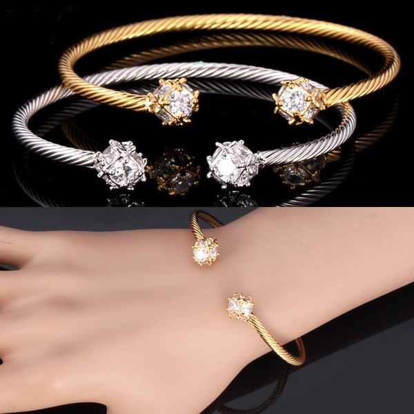 กำไลข้อมือทอง /ทองคำขาว 18k gold filled ประดับเพชร CZ สวยมากค่ะ