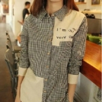 GW5712002 เสื้อเชิ้ตสาวเกาหลี ลายสก็อตเก๋ (พรีออเดอร์)รอสินค้า 3อาทิตย์หลังโอนเง