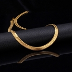 สร้อยคอทองคำ 18k gold plated ดีไซน์หรูสำหรับผู้ชาย ขนาด 550x6 มิลลิเมตร