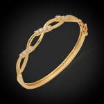 กำไลทองคำ 18k gold filled ประดับเพชร CZ ดีไซน์เก๋ สวยมากค่ะ