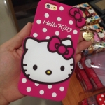 เคสไอโฟน 6 ซิลิโคน คิตตี้ลายจุด สีชมพู