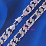 สร้อยคอทองคำขาว 18k white gold filled สุดหรู ขนาด 600x12 มิลลิเมตร