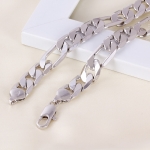 สร้อยคอทองคำขาว 18k white gold filled สุดหรู ขนาด 600x12 มิลลิเมตร