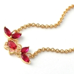 สร้อยข้อมือทอง 18k gold filled ประดับเพชร CZ สีทับทิมเปล่งประกาย สวยมากๆ ค่ะ