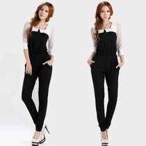 EW5801004 Jumsuit กางเกงขายาว เสื้อแขนยาว สีดำขาวเรียบหรู แฟชั่นเกาหลี EW5801004 Jumsuit กางเกงขายาว เสื้อแขนยาว สีดำขาวเรียบหรู แฟชั่นเกาหลี