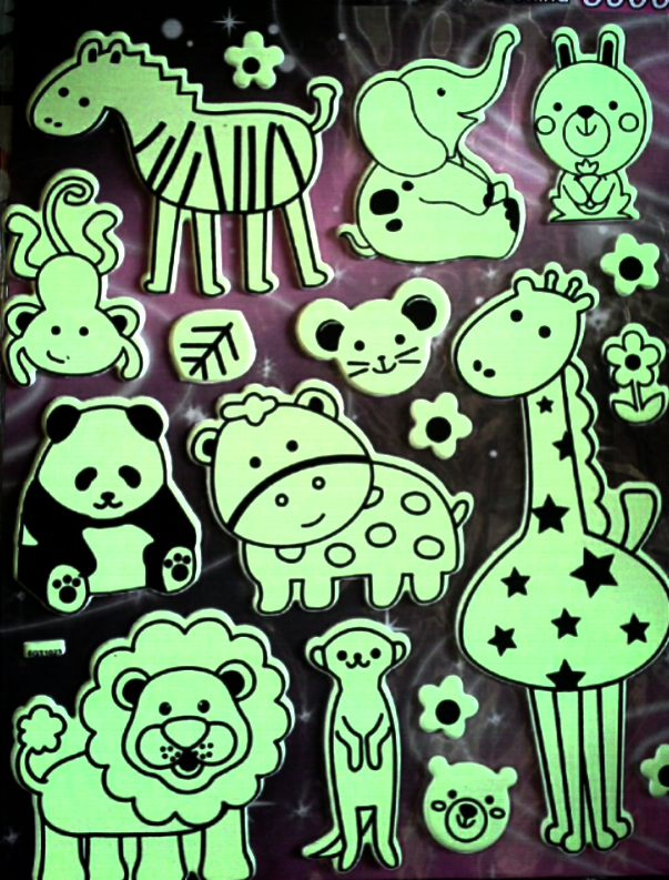 สติ๊กเกอร์เรืองแสง รูปสัตว์
