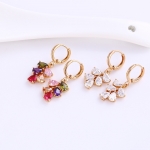 ต่างหูทอง 18k gold filled ประดับเพชร CZ หลากสี เปล่งประกาย สวยมากค่ะ