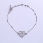 สร้อยข้อมือทองคำขาว 18k white gold filled ดีไซน์หัวใจประดับเพชร สวย น่ารักมากๆ ค่ะ