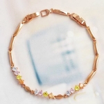 สร้อยข้อมือทองอิตาลี 18k gold filled ประดับเพชร CZ สีหวาน ดีไซน์น่ารัก สวยมากค่ะ
