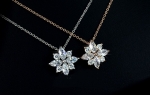 สร้อยคอทองพิ้งโกลด์ 18KRGP พร้อมจี้ประดับเพชร CZ ดีไซน์ดอกไม้ สวยน่ารักมากค่ะ