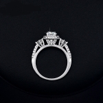 แหวนทองคำขาว 18k white gold plated ประดับเพชร CZ เม็ดหลักขนาด 075 ct. เกรดพรีเมี่ยม ดีไซน์สุดหรู