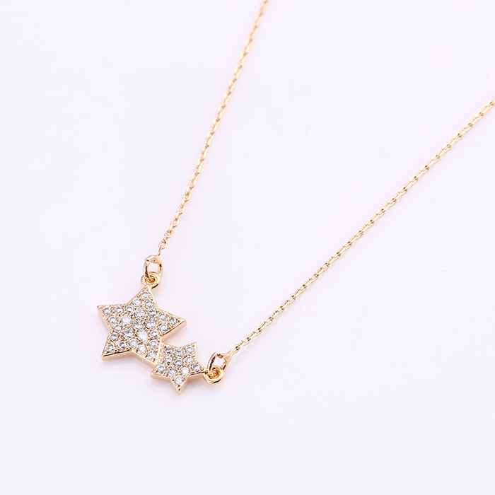 สร้อยคอทอง 18k gold filled พร้อมจี้ห้อยคอดีไซน์ดาวประดับเพชร CZ เปล่งประกาย สวยม สร้อยคอทอง 18k gold filled พร้อมจี้ห้อยคอดีไซน์ดาวประดับเพชร CZ เปล่งประกาย สวยม