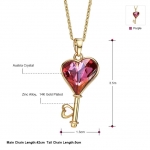สร้อยคอทอง 14k gold plated พร้อมจี้กุญแจประดับคริสตัลสวารอฟสกี้แท้ สวยมากค่ะ