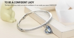 กำไลข้อมือ 18k platinum plated ประดับคริสตัล Swarovski แท้ ดีไซน์น่ารัก สวยมากๆ ค่ะ