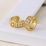 ต่างหูทอง 18k gold filled ประดับเพชร CZ แบบสองแถวเรียง ดีไซน์เรียบหรู