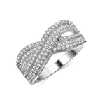แหวนทองคำขาว 18k white gold ประดับเพชร CZ ดีไซน์ love forever สวยมากค่ะ