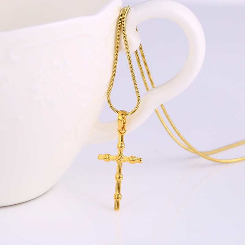 จี้ห้อยคอทองคำ 18k gold filled จี้ห้อยคอไม้กางเขน ดีไซน์เรียบหรู ใส่ได้ทุกโอกาส