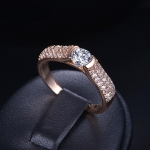 แหวนทอง 18k gold plated ประดับเพชร CZ คุณภาพเยี่ยม ดีไซน์เก๋ สวยหรูมากค่ะ