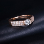 แหวนทอง 18k gold plated ประดับเพชร CZ คุณภาพเยี่ยม ดีไซน์เก๋ สวยหรูมากค่ะ