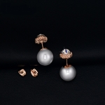 ต่างหูทองคำสีชมพู 18k pink gold plated ประดับคริสตัล ดีไซน์ทันสมัย สามารถเลือกปร ต่างหูทองคำสีชมพู 18k pink gold plated ประดับคริสตัล ดีไซน์ทันสมัย สามารถเลือกปร