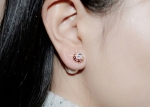 ต่างหูทองคำสีชมพู 18k pink gold plated ประดับคริสตัล ดีไซน์ทันสมัย สามารถเลือกปร ต่างหูทองคำสีชมพู 18k pink gold plated ประดับคริสตัล ดีไซน์ทันสมัย สามารถเลือกปร