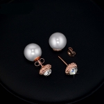 ต่างหูทองคำสีชมพู 18k pink gold plated ประดับคริสตัล ดีไซน์ทันสมัย สามารถเลือกปร ต่างหูทองคำสีชมพู 18k pink gold plated ประดับคริสตัล ดีไซน์ทันสมัย สามารถเลือกปร