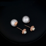 ต่างหูทองคำสีชมพู 18k pink gold plated ประดับคริสตัล ดีไซน์ทันสมัย สามารถเลือกปร ต่างหูทองคำสีชมพู 18k pink gold plated ประดับคริสตัล ดีไซน์ทันสมัย สามารถเลือกปร