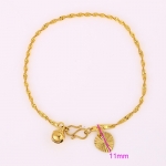 สร้อยข้อมือทองคำ 18k gold filled ลายเกลียว ดีไซน์น่ารัก ของจริงสวยมากค่ะ