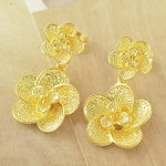 ต่างหูทอง 18k gold filled ดีไซน์ดอกไม้สวยหรู