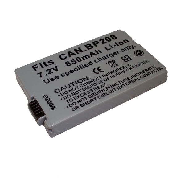 แบตเตอรี่ สำหรับกล้อง Canon รหัสแบต BP208 (ความจุ 850mAh)