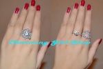 ชุดแหวน 3 วง ทองคำขาว 18k white gold ประดับเพชร CZ เกรดพรีเมี่ยม ดีไซน์มงกุฎเจ้าหญิง