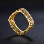 แหวนทอง 18k gold plated ประดับเพชร CZ ดีไซน์สุดหรู ใส่ได้ทั้งผู้หญิงและผู้ชายค่ะ