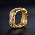 แหวนทอง 18k gold plated ประดับเพชร CZ ดีไซน์สุดหรู ใส่ได้ทั้งผู้หญิงและผู้ชายค่ะ