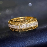 แหวนทอง 18k gold plated ประดับเพชร CZ ดีไซน์สุดหรู ใส่ได้ทั้งผู้หญิงและผู้ชายค่ะ
