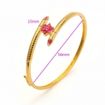 กำไลข้อมือทองคำ 18k gold filled ประดับทับทิมสังเคราะห์ดีไซน์ดอกไม้ สวยหรูมากค่ะ