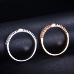 เซ็ตแหวน 2 วง ทองคำขาว ทองคำสีชมพู 18k Gold plated ประดับเพชร CZ ดีไซน์เก๋