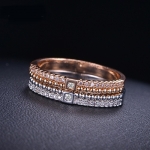 เซ็ตแหวน 2 วง ทองคำขาว ทองคำสีชมพู 18k Gold plated ประดับเพชร CZ ดีไซน์เก๋