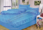 ผ้าแพรปูที่นอน ขนาด 6 ฟุต ( P-611 สีฟ้าเช้ม)
