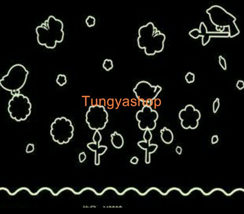 สติ๊กเกอร์เรืองแสง ดอกไม้กับลูกเจี๊ยบ