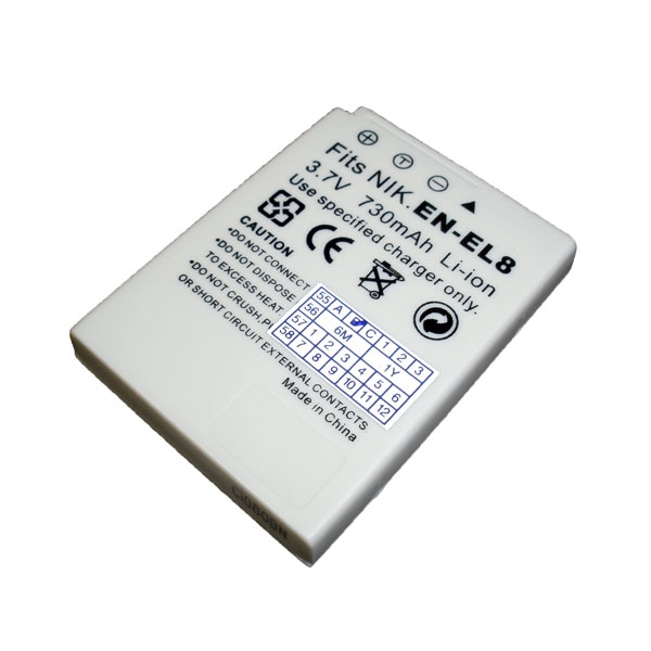 แบตเตอรี่ สำหรับกล้อง Nikon รหัสแบต ENEL8 (ความจุ 730mAh)
