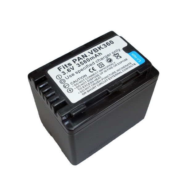 แบตเตอรี่ สำหรับกล้อง Panasonic รหัสแบต VBK360 (ความจุ 3580mAh)