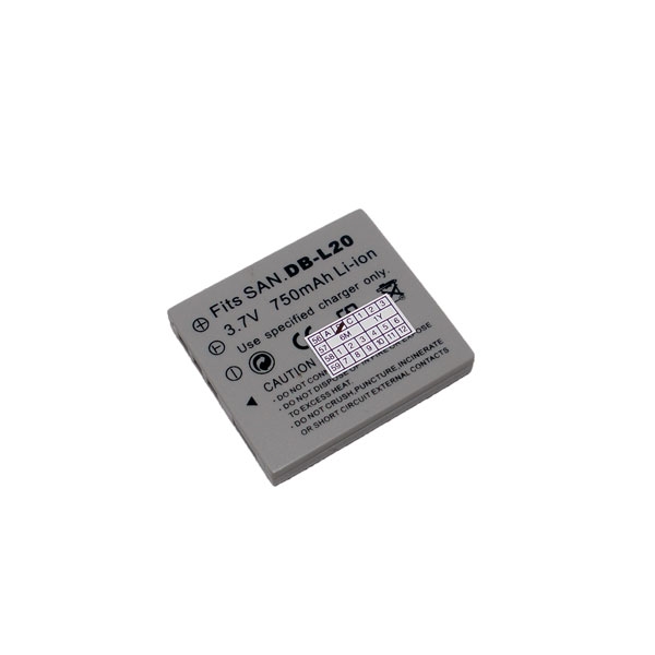แบตเตอรี่ สำหรับกล้อง Sanyo รหัสแบต DB-L20 (ความจุ 750mAh)