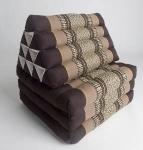 Foldout Triangle Thai Cushion, 15 Hole 3 Fold Kapok100%, Brown/Burgundy